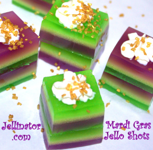 Mardi Gras Layered Jello Shots